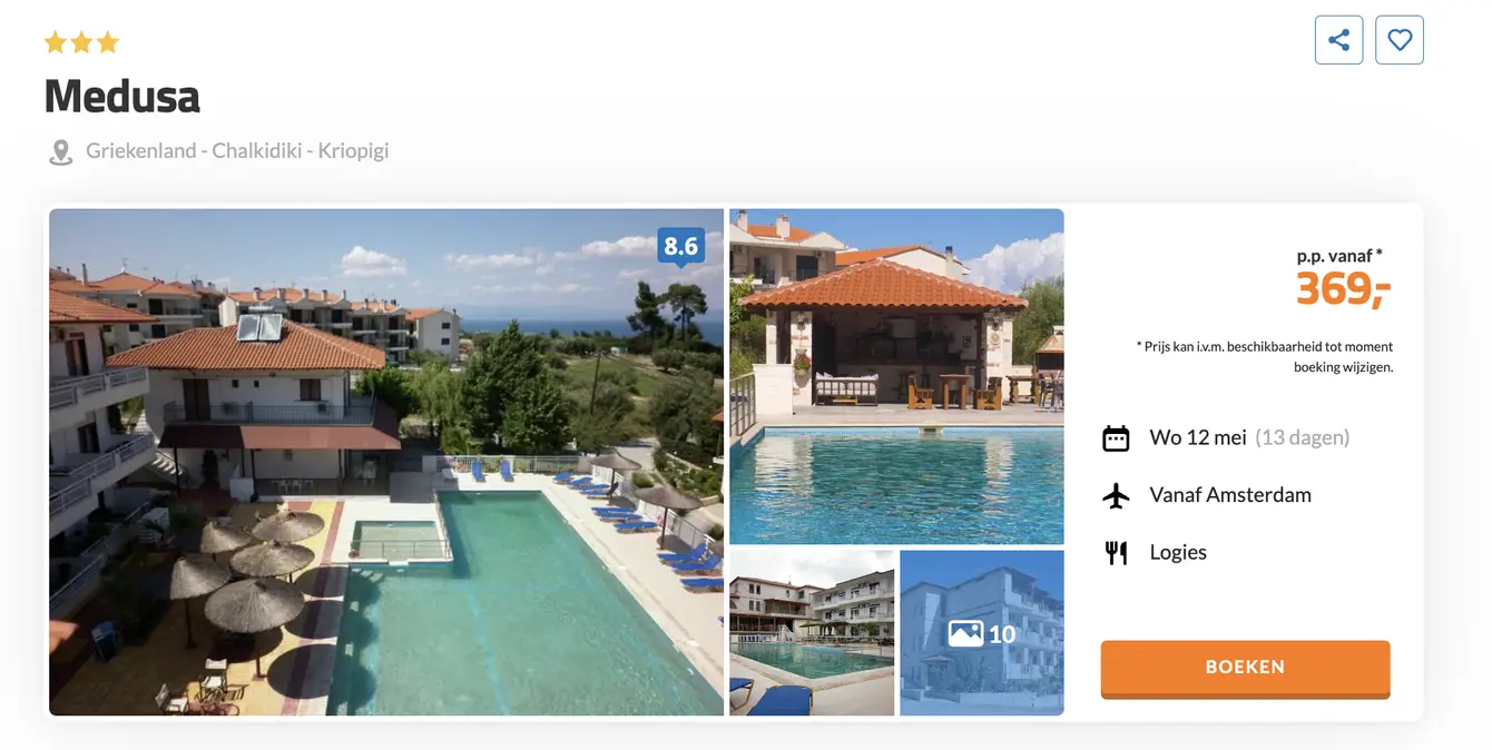 Boekingspagina D-reizen: Hotel Medusa vanaf 369 euro p.p.