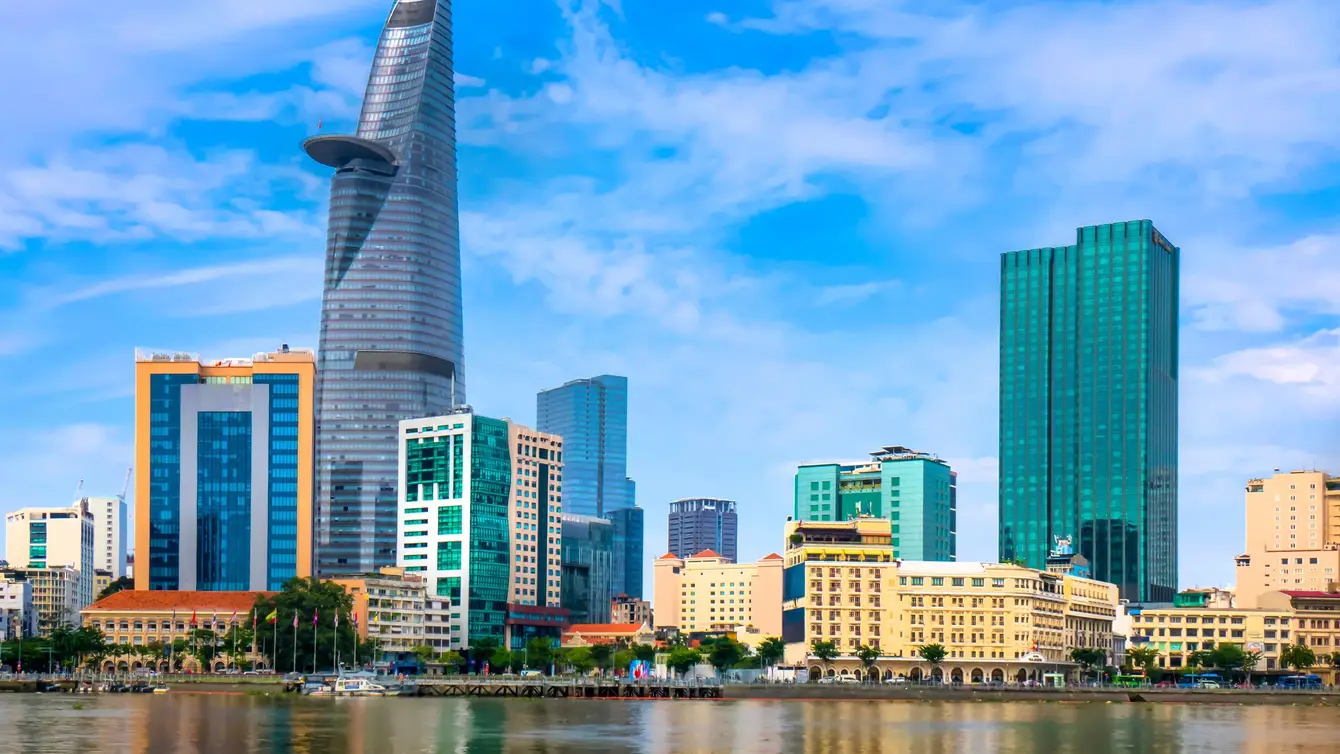 Het centrum van Ho Chi Minh Stad in Vietnam