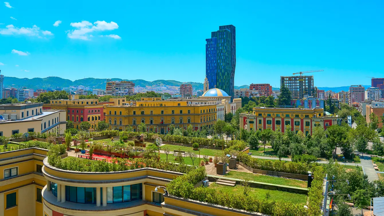 Panorama van Tirana Albanie