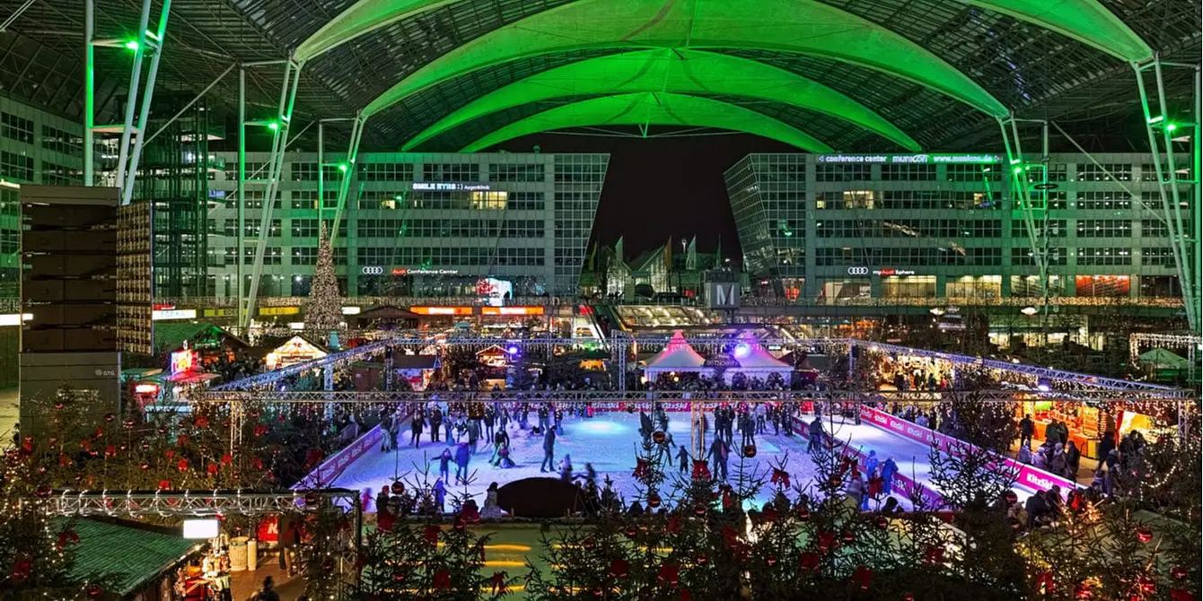 Schaatsbaan op luchthaven Munich