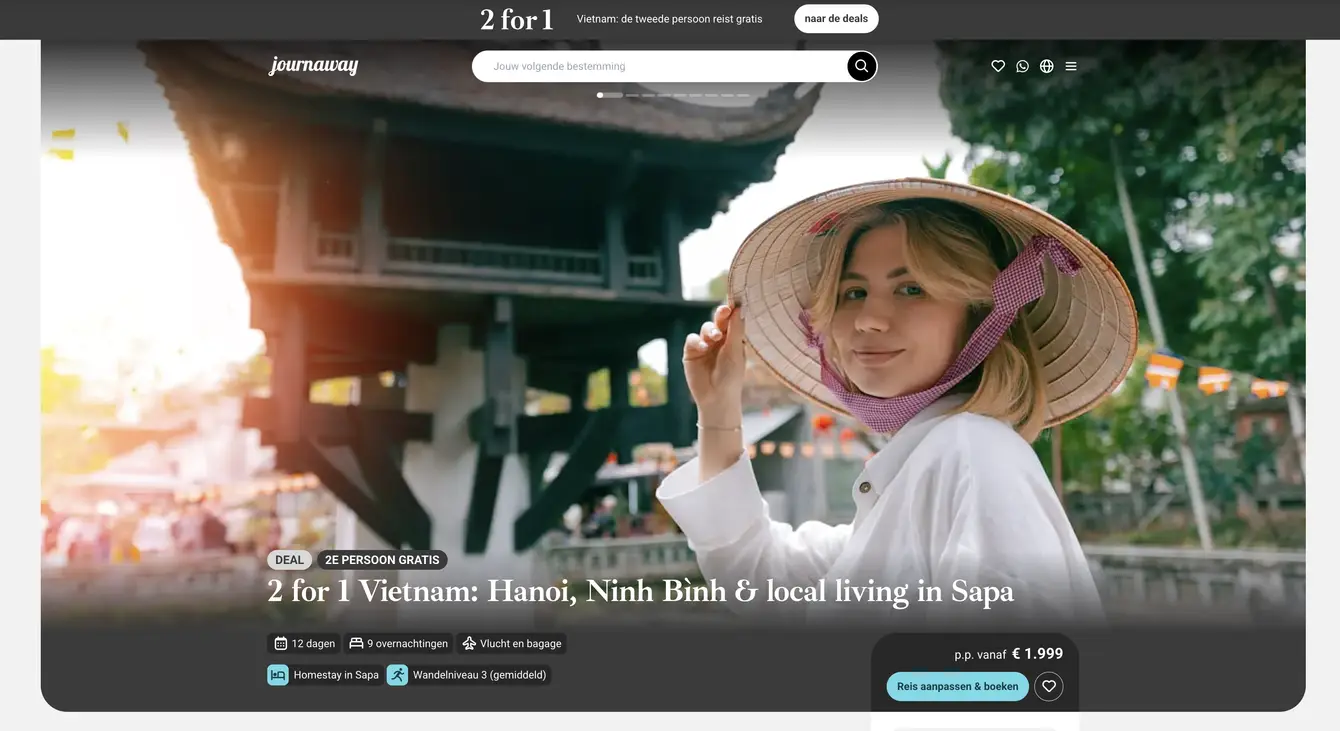 Boekingspagina Journaway Vietnam