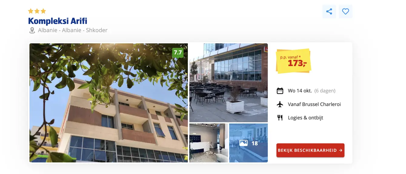 Prijsvrij screenshot Kompleksi Arifi Shkoder Albanië 6 dagen voor €173