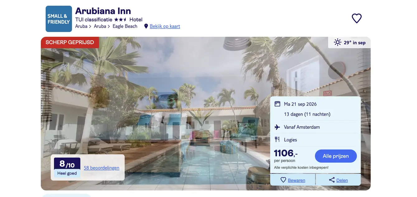 TUI screenshot Arubiana Inn Eagle Beach Aruba 13 dagen
