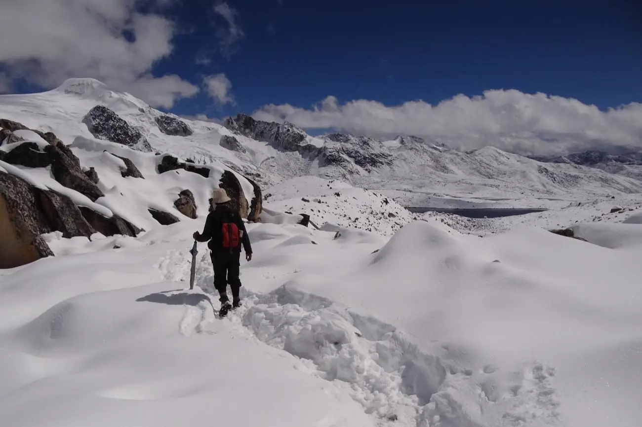 Besneeuwde bergpassen in Bhutan
