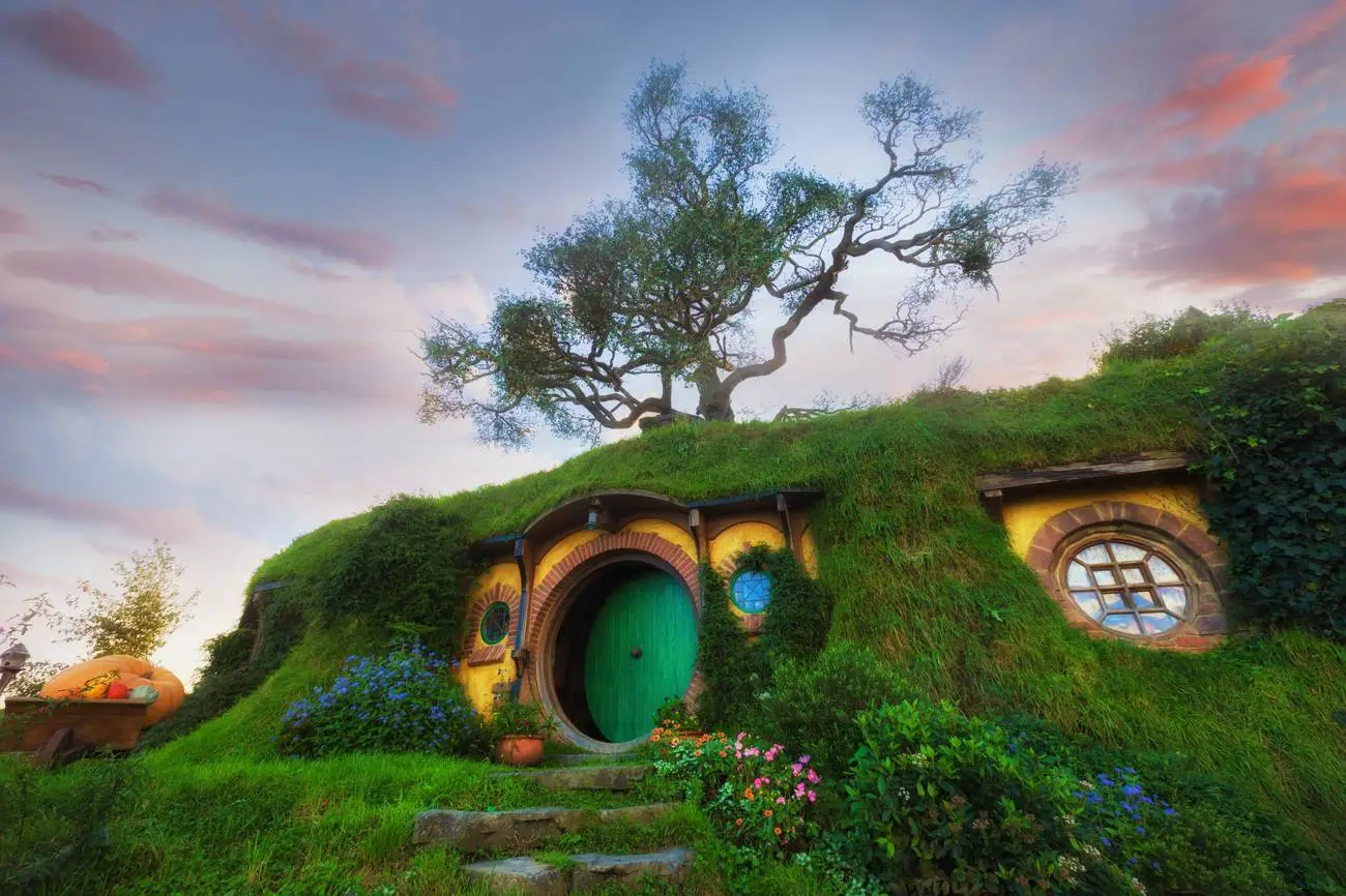Hobbiton hobbithuisjes in Matamata