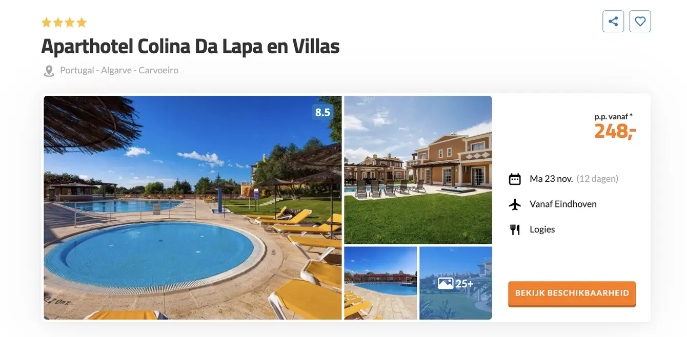 D-reizen screenshot Colina da Lapa Algarve 12 dagen voor €248 p.p.