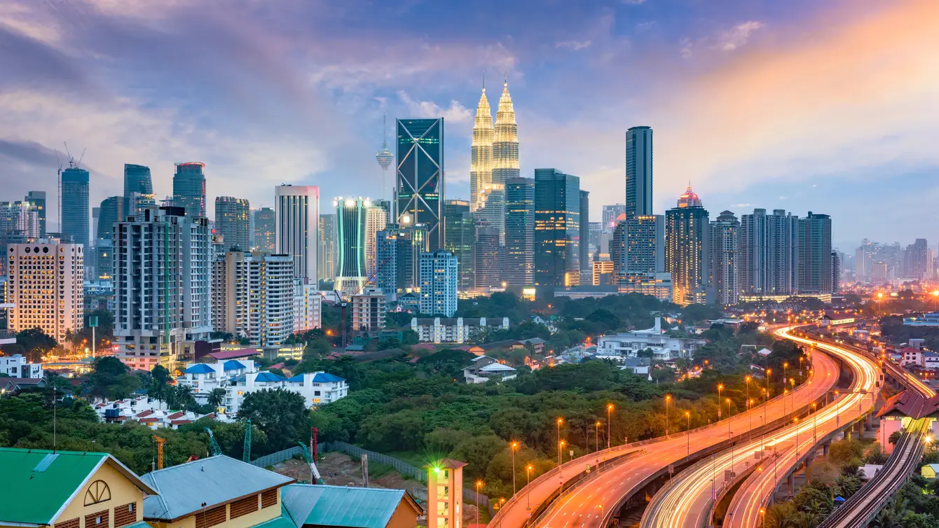 De skyline van Kuala Lumpur, Maleisië