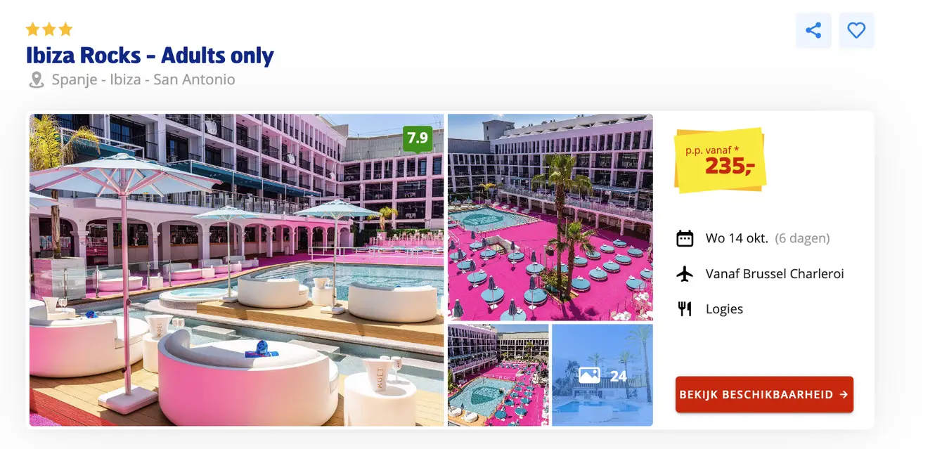 Prijsvrij screenshot Ibiza Rocks Adults only 6 dagen voor €235 p.p.