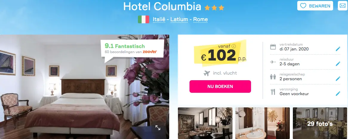 Hotel-columbia-rome-italie-screenshot