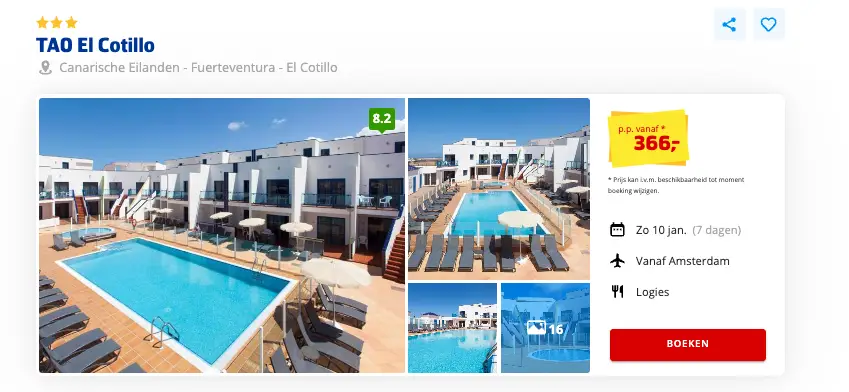 Boekingspagina Prijsvrij: TAO El Cotillo op Fuerteventura, 7 dagen vanaf 366 euro p.p.