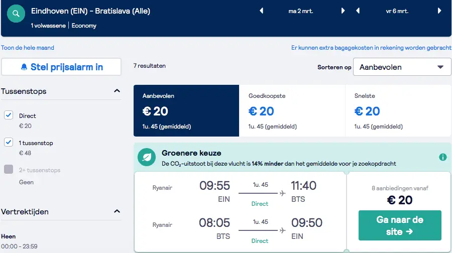 Vliegticket-eindhoven-bratislava-slowakije-screenshot