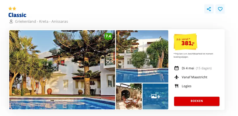 Boekingspagina Prijsvrij: Hotel Classic