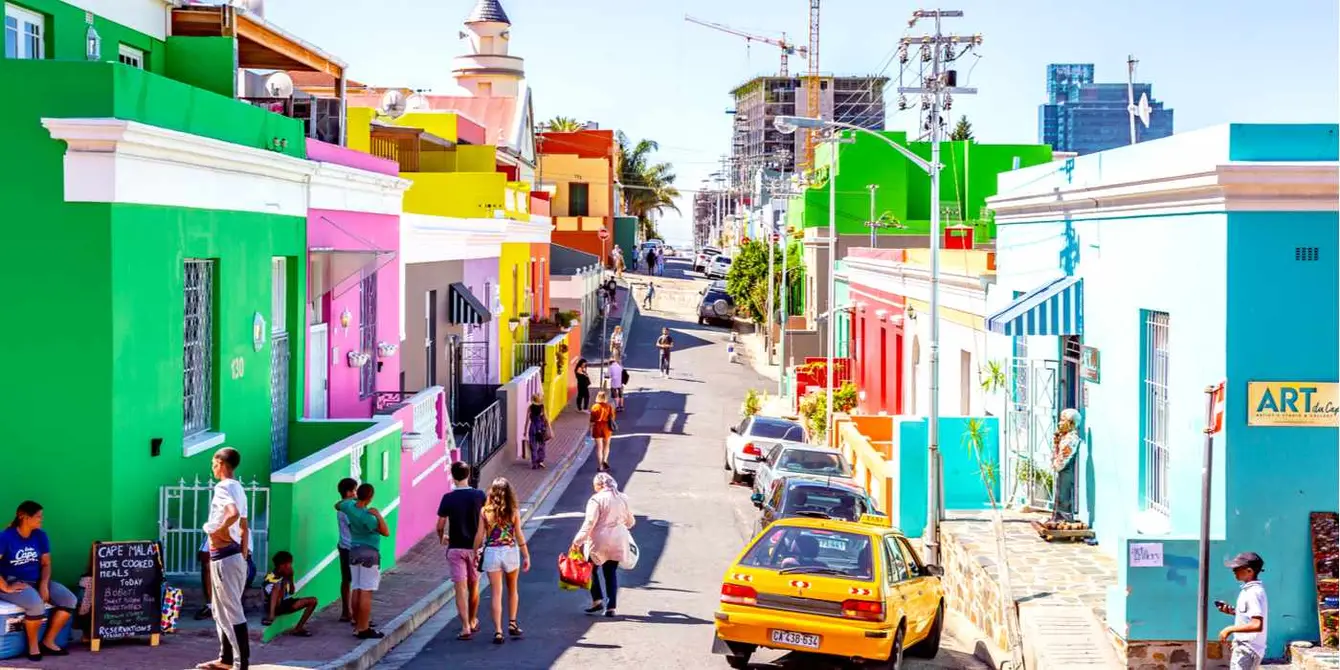 De kleurrijke huizen van Bo-Kaap in Kaapstad