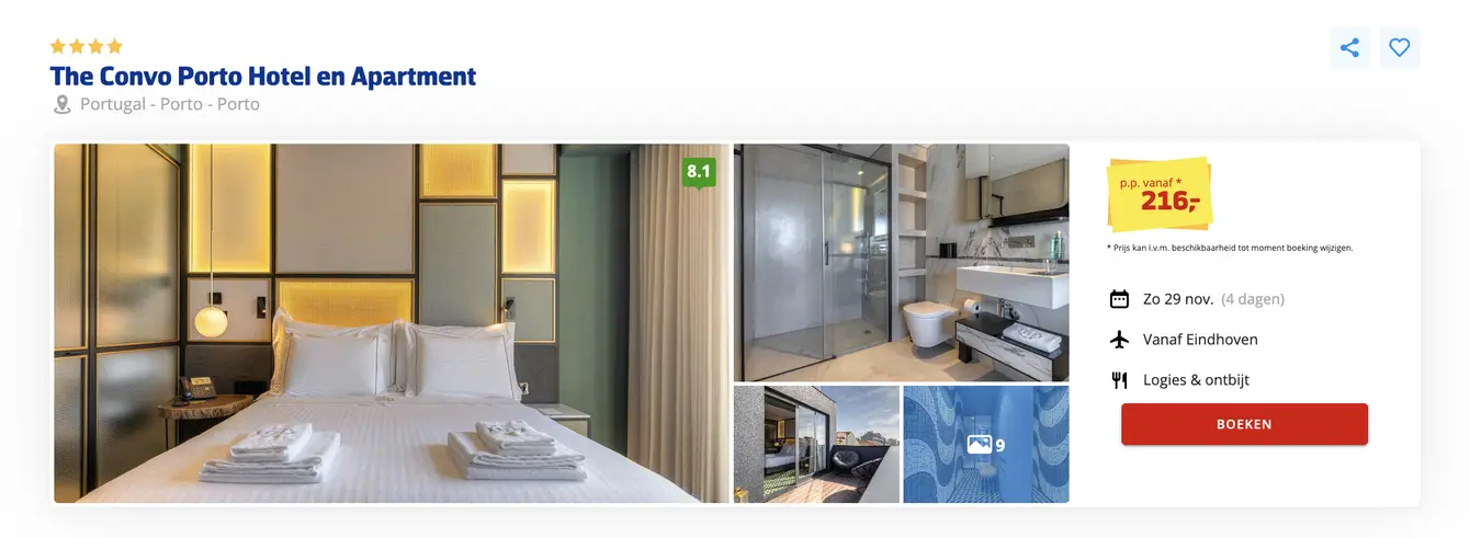 Boekingspagina The Convo Porto Hotel bij Prijsvrij