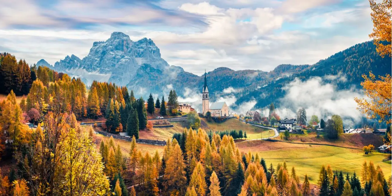 Italiaanse wijngaarden in herfsttooi