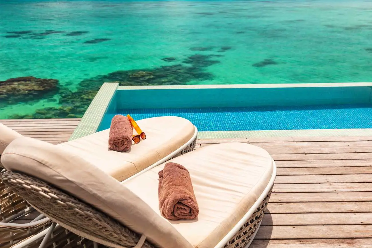 Overwater bungalows in Mexico